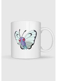 Resim Butterfly Baskılı Kupa Bardak Beyaz 