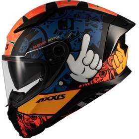 Resim Axxis Panther Tribute Sketch Full Face Güneş Vizörlü Ece 22.06R Motosiklet Kaskı 