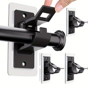Resim 2 adet/4 adet Matkap Gerektirmez Perde Çubuğu Tutucuları, Kendinden Yapışkanlı Çubuk Braketleri, Çok Amaçlı Çivi Olmadan Perde Çubuğu saç tokası, Çağdaş Tarz, Plastik Malzeme, Banyo, Yatak Odası, Oturma Odası için 