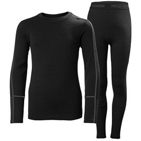 Resim Helly Hansen Siyah Erkek Çocuk İçlik 49403_990 JR LIFAMERINOMIDWEIGHTSET 