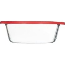 Resim AyrStore Pasabahce Borcam Yuvarlak Tencere Plastik Kırmızı Kapaklı, 2100 cc 