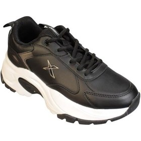 Resim Kinetix Kadın Siyah Cilt Beyaz Kalın Taban Sneacer Günlük Spor Ayakkabı 001 