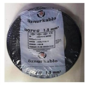 Resim Genel Markalar 1,5 Mm2 Nya Kablo Tek Damar Siyah Kablo 100m 