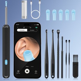 Resim Inskam Görsel Kulak Temizleme Aleti, 6'lı Kulak Kaşığı Seti, Kamera ve Işıklı Görsel Kulak Kaşığı, 7 Parça Kulak Kaşık Seti ile Birlikte, Tüm Cep Telefonlarına Uyumlu, Güvenli ve Rahat Kulak Temizliği 