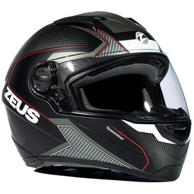 Resim Zeus ZS-811A Al6 Matt Black White Red Kapalı Kask 