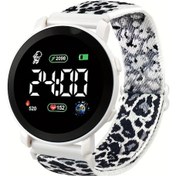 Resim Oldfriend Erkekler İçin Beyaz Led Dijital Astronot Kol Saati - Tarih/gün Gösterimi, Mavi Esnek Kayış Diğer 