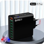 Resim Muti 8 Port Usb Şarj Qc3.0 Hızlı Hızlı Yüksek Hızlı Şarj Ab/abd/kr Cep Telefonu Kr Plug Black ' Beyaz 