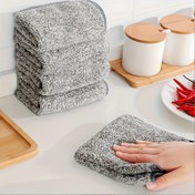 Resim 12 adet Süper Emici Mikrofiber Temizlik Bezi - Araba ve Mutfak için Kalın Hızlı Kuruyan Bambu Kömür Elyaf Havluları, Yağsız, Yıkanabilir 