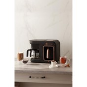 Resim Karaca Hatır Plus Mod 5 in 1 Essential Filtre Kahve Makinesi Black Copper Outlet 