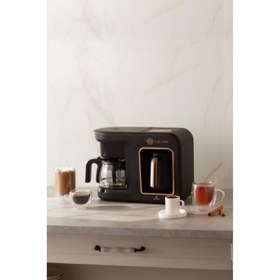 Resim Karaca Hatır Plus Mod 5 in 1 Essential Filtre Kahve Makinesi Black Copper Outlet 