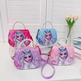 Resim 1 adet Dondurulmuş Elsa Prenses Karikatür İnci El Çantası, Hayvan Deseni, Polyester Astar, Çıkarılabilir Askı, Manyetik Kapanış, Kenar Boyalı Detay, Çok Yönlü El Çantası, Rahat Omuz Çantası 