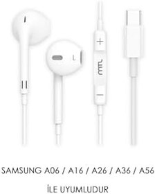Resim MTL Type-C Kulaklık MT293A6Series Beyaz Samsung A06 / A16 / A26 / A36 / A56 ile uyumlu 