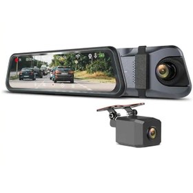 Resim Angel Eye Angeleye Ae-410 9,66 Inç Dokunmatik Ekran 2 Kameralı 1080p Hd Araç Kamerası 