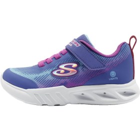Resim Skechers Flicker Flash Light Takeover Kız Çocuk Mor Günlük Ayakkabı 
