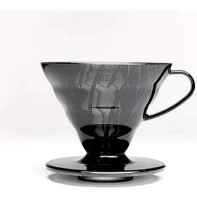 Resim AyrStore Hario V60 02 Plastik Dripper ve 40’lı Filtre Kağıdı Seti, Siyah Şeffaf 