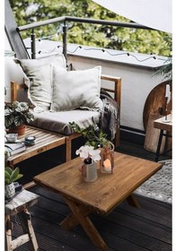 Resim Orta Sehpa Ahşap Bahçe / Balkon Masası 