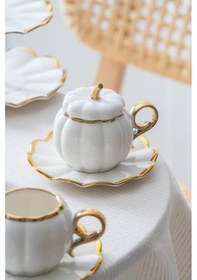 Resim Acar Betty Gold 2 Kişilik Standlı Mini Pasta Ve Kahve Fincan Takımı Kaı-07647 Gümüş-gri 