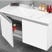 Resim Orka Terme 80 Cm Mdf Beyaz Banyo Dolabı Alt Modül Ve Lavabo Beyaz 