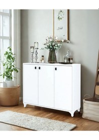 Resim Konak 3 Kapaklı Ayakkabılık Çok Amaçlı 3 Kapaklı Dolap Beyaz Beyaz 