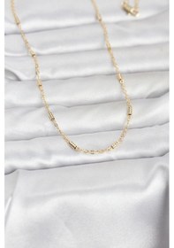 Resim Cm 14k Gold Renk Bar Zincir Model 60 Cm Kadın Kolye - Tj-bko10973 Çok renkli 22614541 