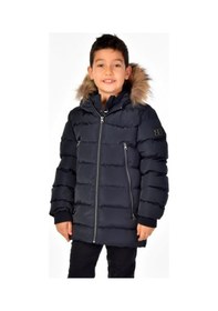 Resim Natürel Kürklü Erkek Çocuk Mont 51248 Lacivert 