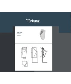 Resim Turkuaz City Pisuvar, Temiz Su Girişi Arkadan (Gizli) 