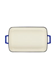 Resim Lava Döküm Dikdörtgen Rosto Ve Fırın Tepsisi Ölçü 26x40cm. Döküm Demir Yekpare Çift Kulplu Edition Serisi - Mavi Mavi 