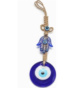Resim Liangmei Şanslı Göz Plastik Fatima Hamsa El Duvar Asılı Mavi 
