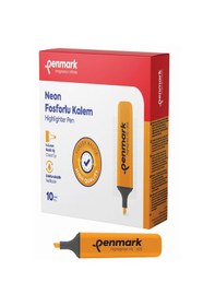 Resim Penmark Neon Fosforlu İşaretleme Kalemi Turuncu Fosforlu Kalem 10 Lu Paket Çok Renkli 