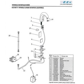 Resim Eca 102108771 Fotoselli Lavabo Musluğu Tek Su Girişli Elektrikli Krom 