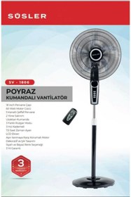 Resim Süsler Sv - 1806r Poyraz Uzaktan Kumandalı Vantilatör - Siyah 