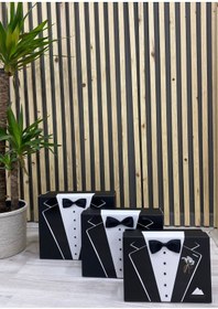Resim Duru Çeyiz Sandıkları Siyah 3lü Damat Kutusu 