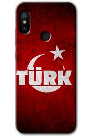 Resim Xiaomi Mi A2 Lite Kılıf HD Desen Baskılı Arka Kapak - Ayyıldız Türk 