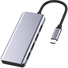 Resim Recci RH06 Type-C to 4 USB3.0 + Micro Bağlantı Özellikli 5in1 USB Çoğaltıcı Hub - Gri 