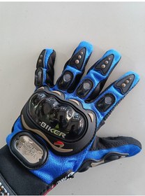 Resim Korumalı Motosiklet Eldiveni Tse En 13594 Etiketli Yeni Yönetmeliğe Uygun Mavi Renk L 