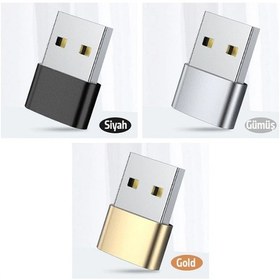 Resim Ally USB to Type-C Dişi Çevirici Adaptör Altın 