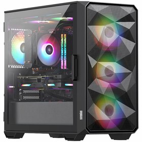 Resim DRAGOS Diamond 4x ARGB Fan USB 3.0 600W 80+ Plus Mesh Tempered Glass mATX Oyuncu Bilgisayar Kasası 