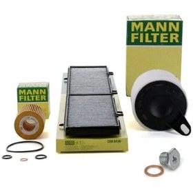 Resim Bmw E87 Kasa 118i Periyodik Bakım Filtre Seti Mann Marka Karter Tapalı CUK8430-HU815-2x-C1361-30968 