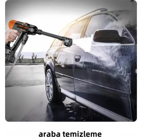 Resim Kraft Hart Çift Akülü Şarjlı Yüksek Basınçlı Oto Araba Bahçe Yıkama Sulama ve Temizleme Tabancası Makinesi 