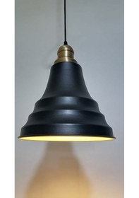 Resim Riolight Retro Siyah Içi Gold Tekli Metal Sarkıt Çap:23Cm (538286524) 