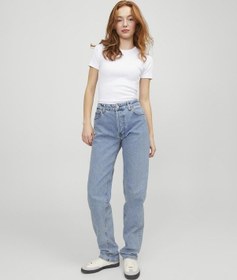 Resim Jack & Jones Jjxx Yüksek Bel Bol Paça Straight Kadın Denim Pantolon 12229033 Mavi 
