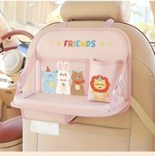 Resim Dashanshop Pembe Araç İçi Katlanır Masa - Telefon, Bardak, Mendillik, Çantalı Tüm Araçlar İçin 