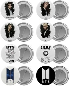 Resim Bts Çanta Rozeti Seti 8 Adet En Büyük Boy 5.8Cm Iğneli Broş (525057014) 