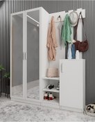 Resim Moon Portmanto Vestiyer Ayakkabılık Beyaz 140 cm -Ücretsiz Kurulu 