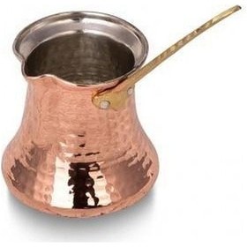 Resim Turna Bakır Kervan Cezve 5 No İnce 5 Fincan Makine Dövme Kırmızı Turna1223-1 