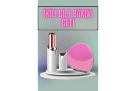 Resim Mercansa Kaş Bıyık ve Yüz Epilasyon Aleti ve Titreşimli Yüz Temizleme Masaj Aleti Ikili Set 