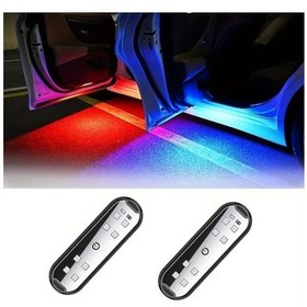 Resim Willowhaven 2 Adet Led Kapı Açma Çarpışma Önleyici Işık, Usb Şarjlı, Renk Değiştirir, Uzun Basma İle Kapanır, Araç Işığı 