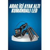 Resim Araç Içi Aydınlatma Kumandalı 12 LED Ayak Altı LED Ambiyans Işığı Sese Duyarlı Kumandalı 