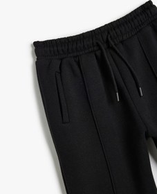 Resim Koton Jogger Eşofman Altı Beli Bağlamalı Cepli Şardonlu Siyah 5wkb40079tk Siyah 