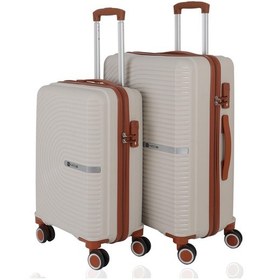 Resim Mçs Polipropilen 2li Valiz Seti Orta & Kabin V374 S24sy1000079-set 11139 Kemik/kahverengi Kemik - Kahverengi 